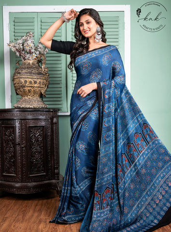 Ridhima Pure Ajrakh Modal Saree