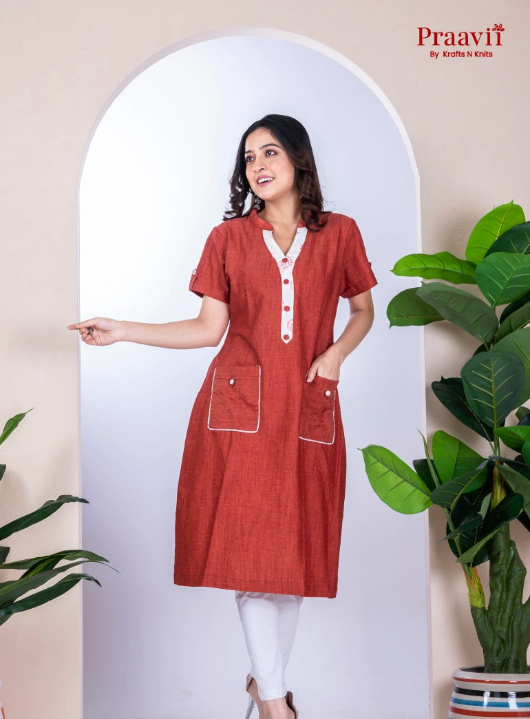 Brown Cotton Kurta