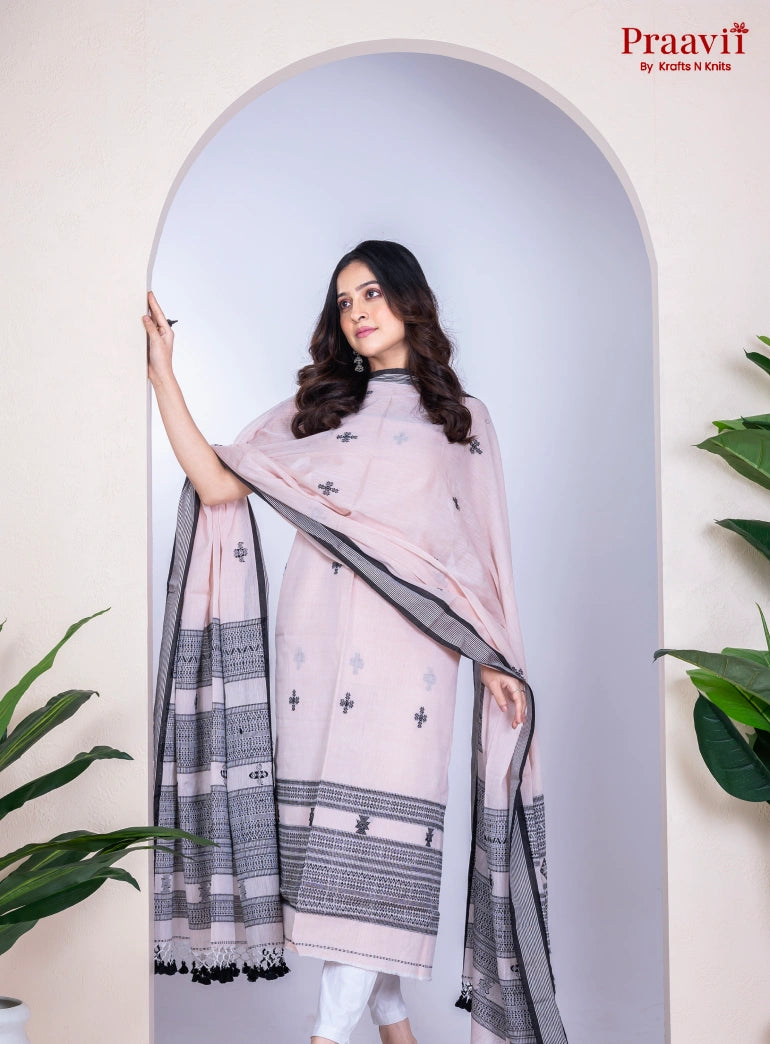 Off-White Unstitched Cotton Jamdani Suit Set