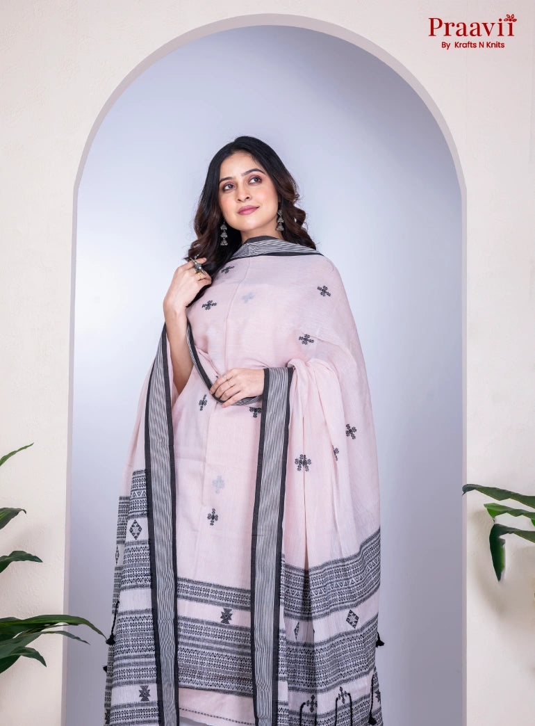 Off-White Unstitched Cotton Jamdani Suit Set