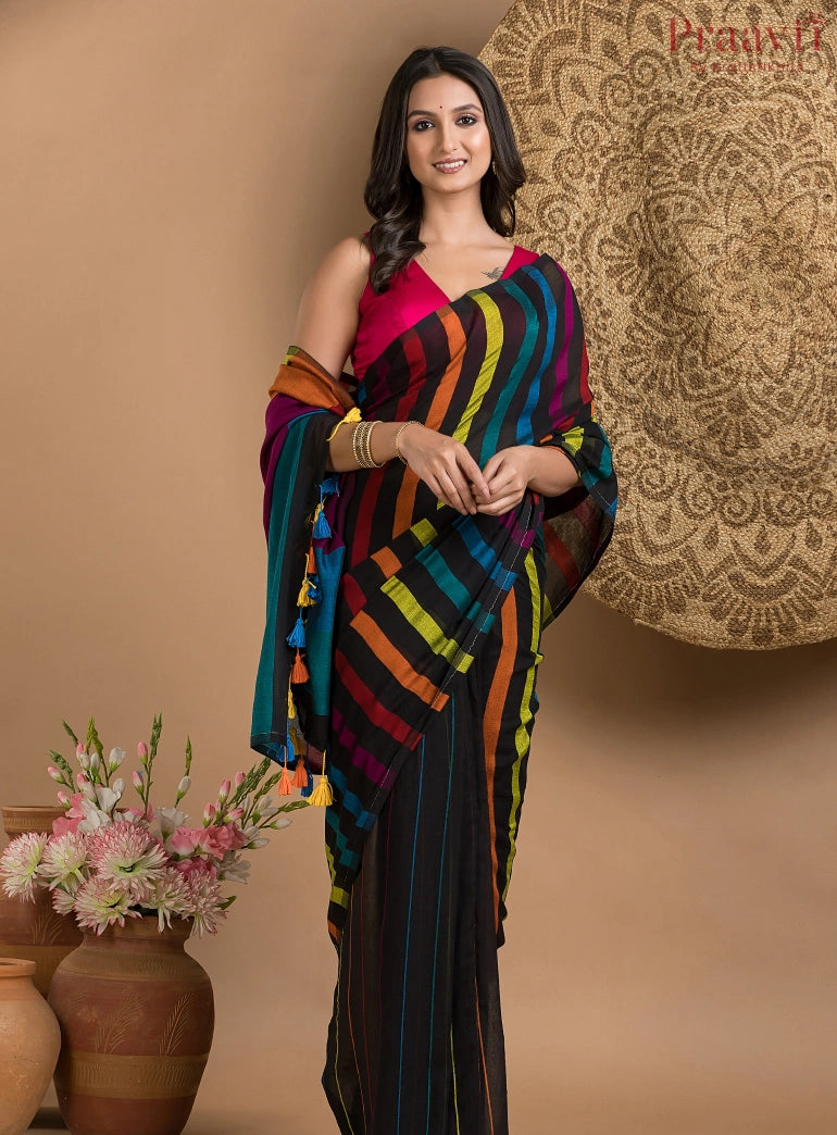 Multi Color Viscose Mul Cotton saree
