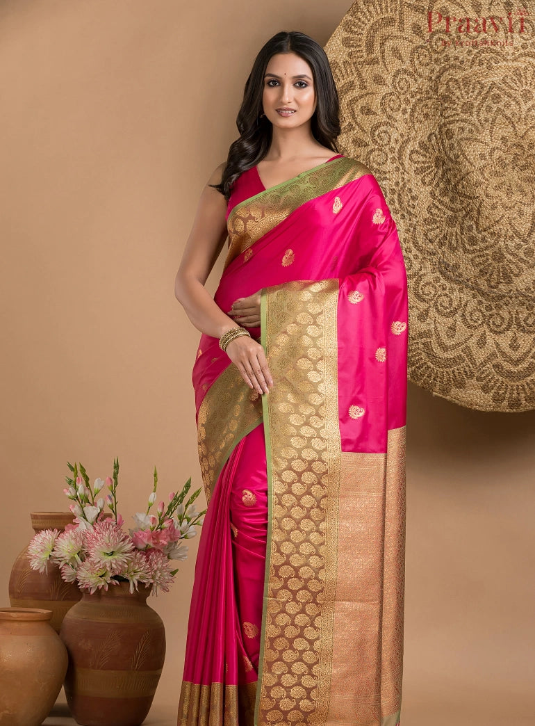 Magenta Pink Silk Saree