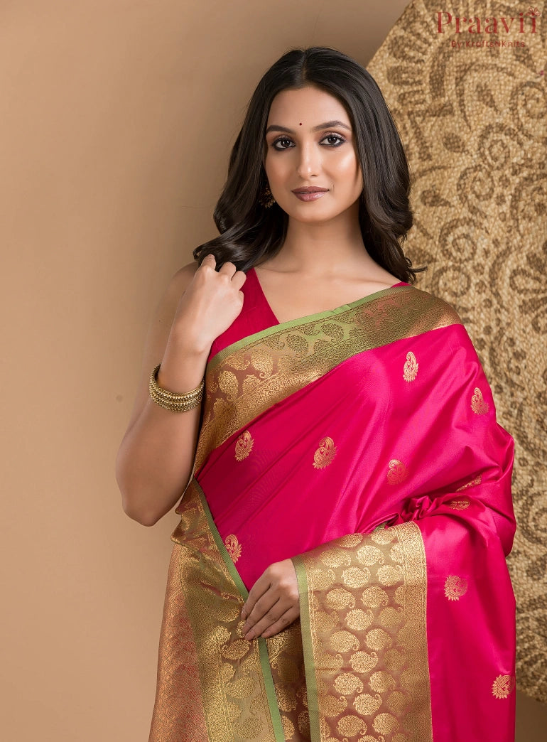 Magenta Pink Silk Saree