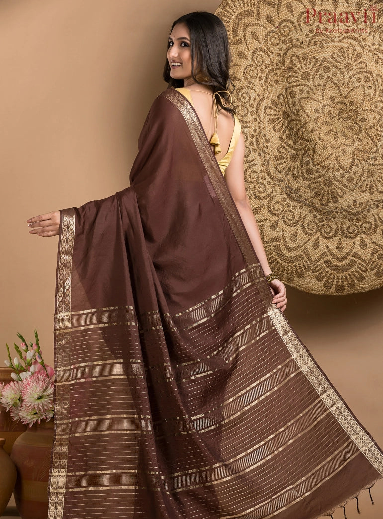 Brown Soft Silk Saree