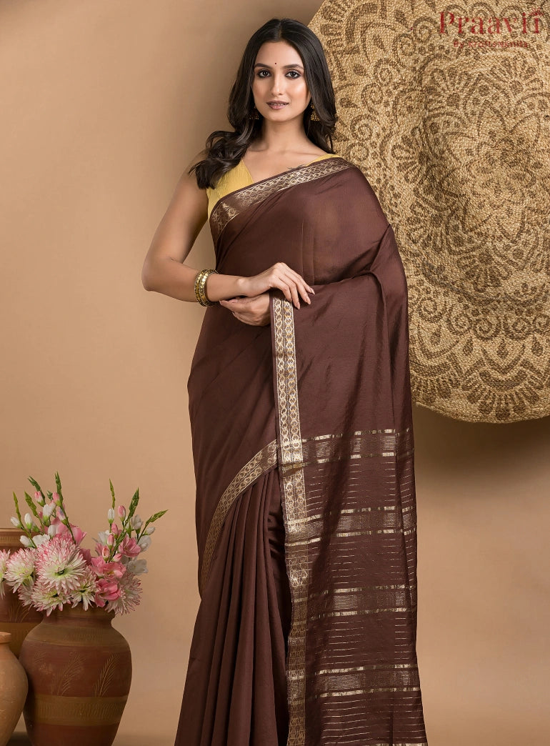 Brown Soft Silk Saree