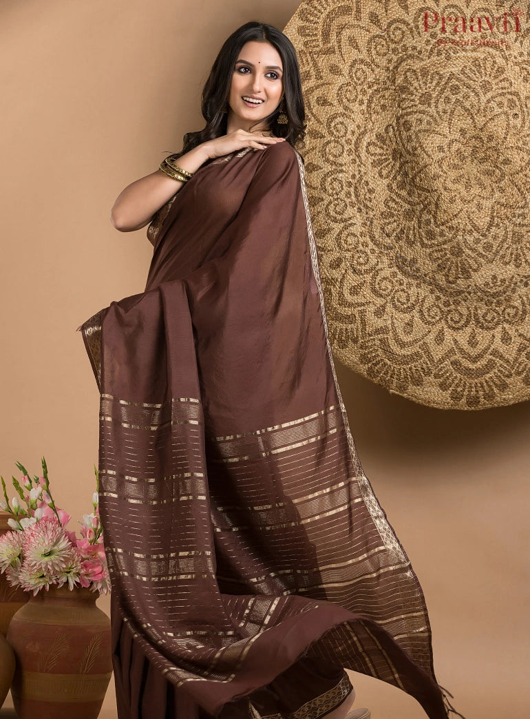 Brown Soft Silk Saree