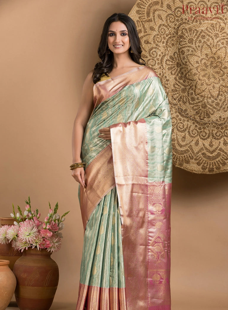 Soft Blue Tissue Kanjeevaram Saree