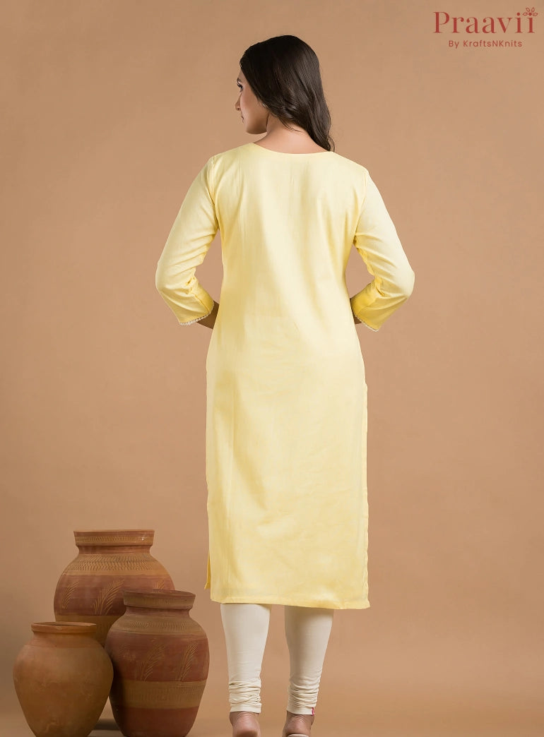 Light Yellow Khaadi Kurti