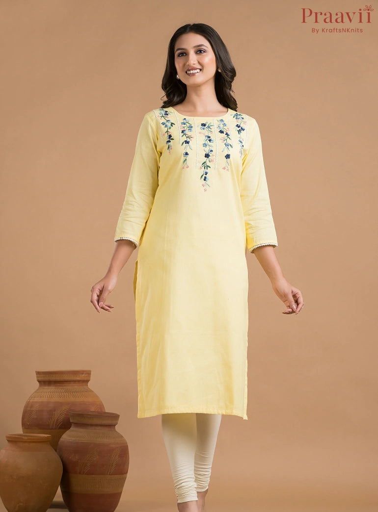 Light Yellow Khaadi Kurti