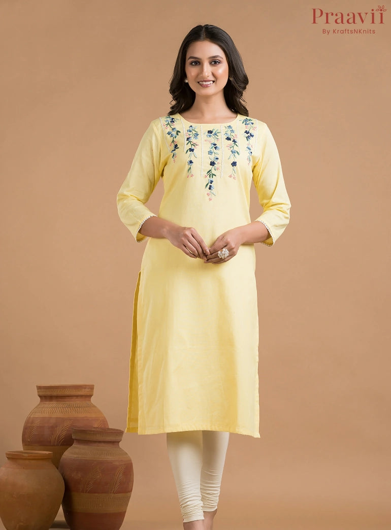 Light Yellow Khaadi Kurti