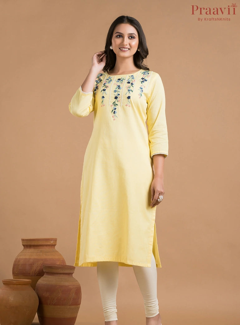 Light Yellow Khaadi Kurti