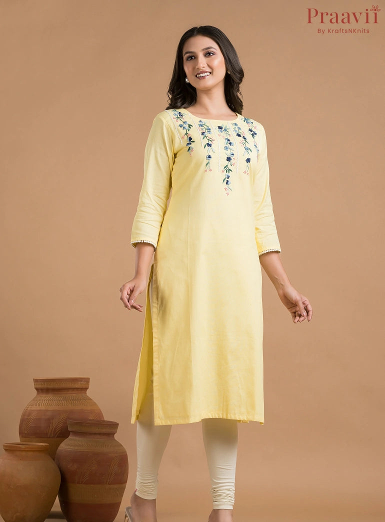 Light Yellow Khaadi Kurti