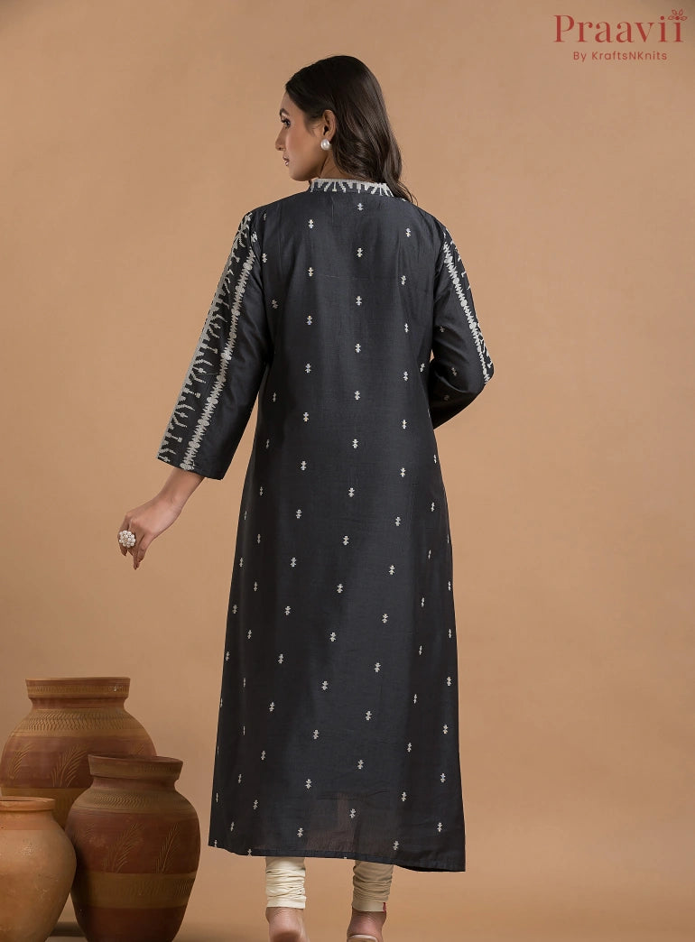 Black & White Cotton Kurti