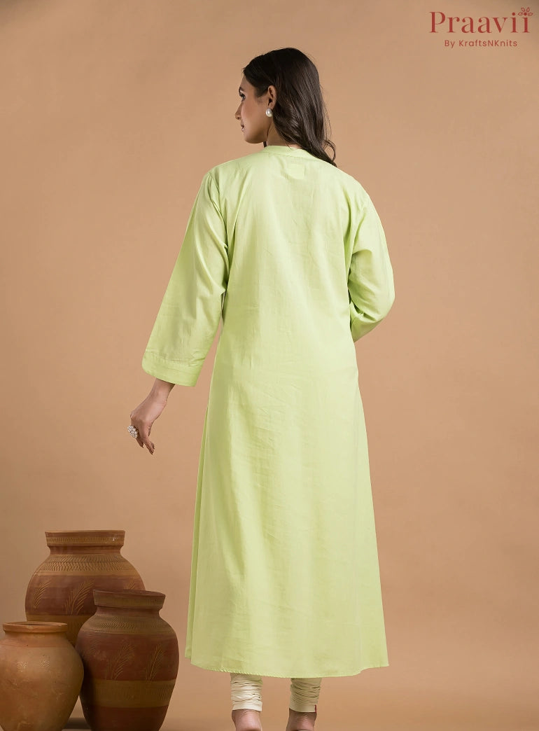 Green Indowestern with Embroidery
