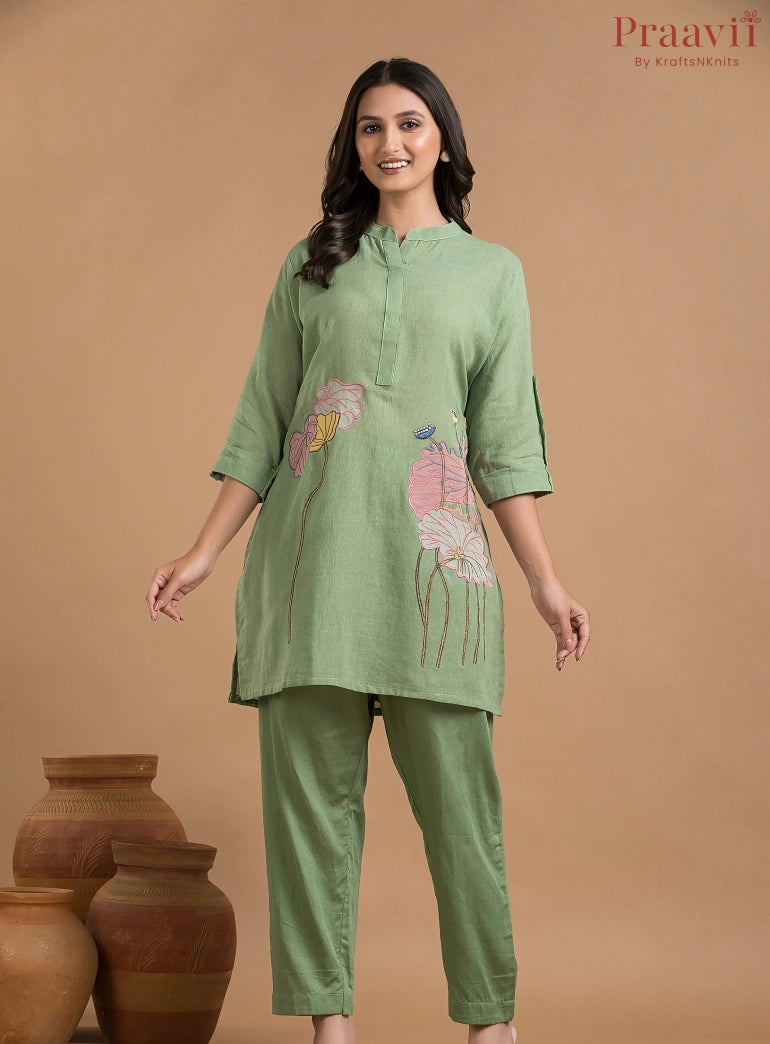 Green Cotton Coord Set