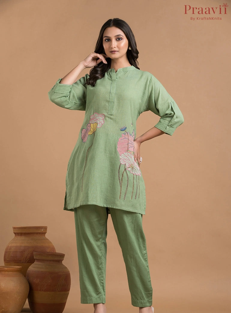 Green Cotton Coord Set