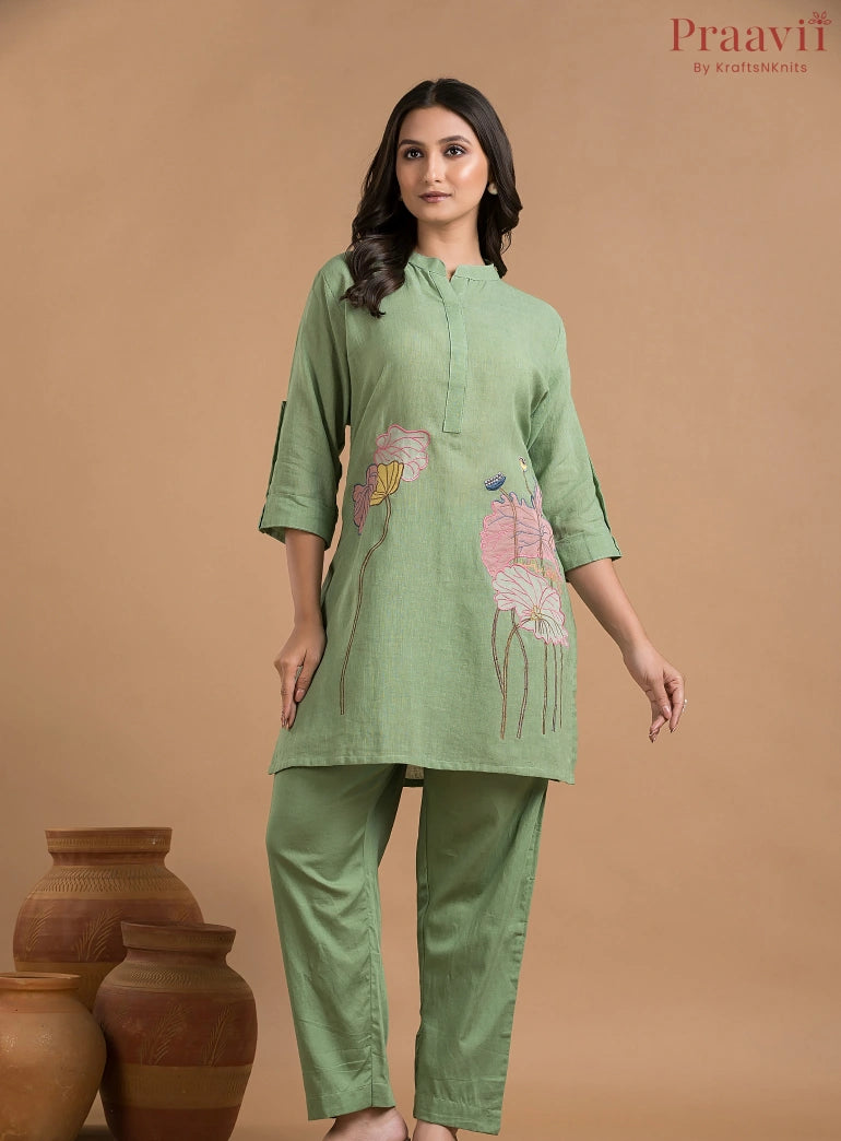 Green Cotton Coord Set