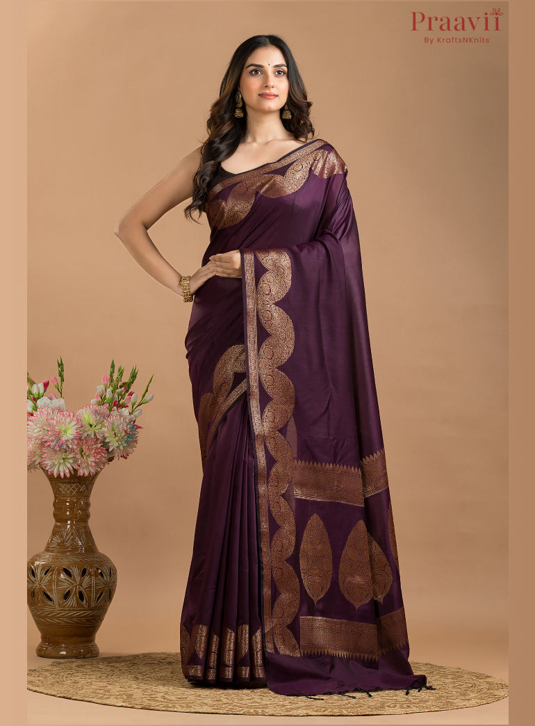 Deep Wine Matka Silk Saree