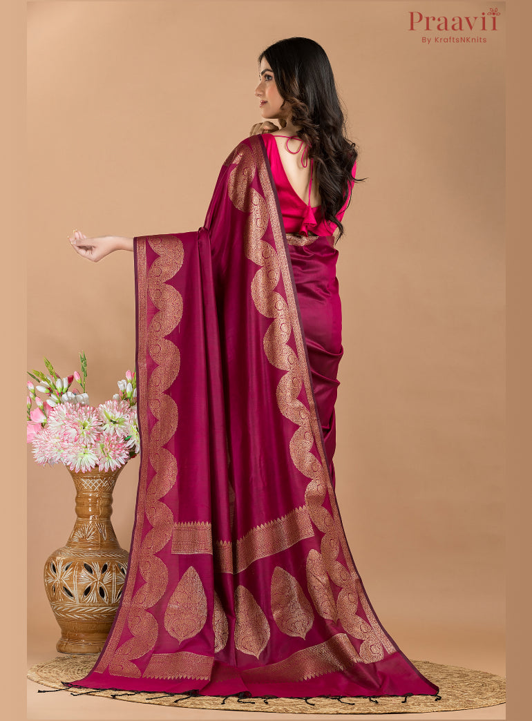 Deep Purple Matka Silk Saree