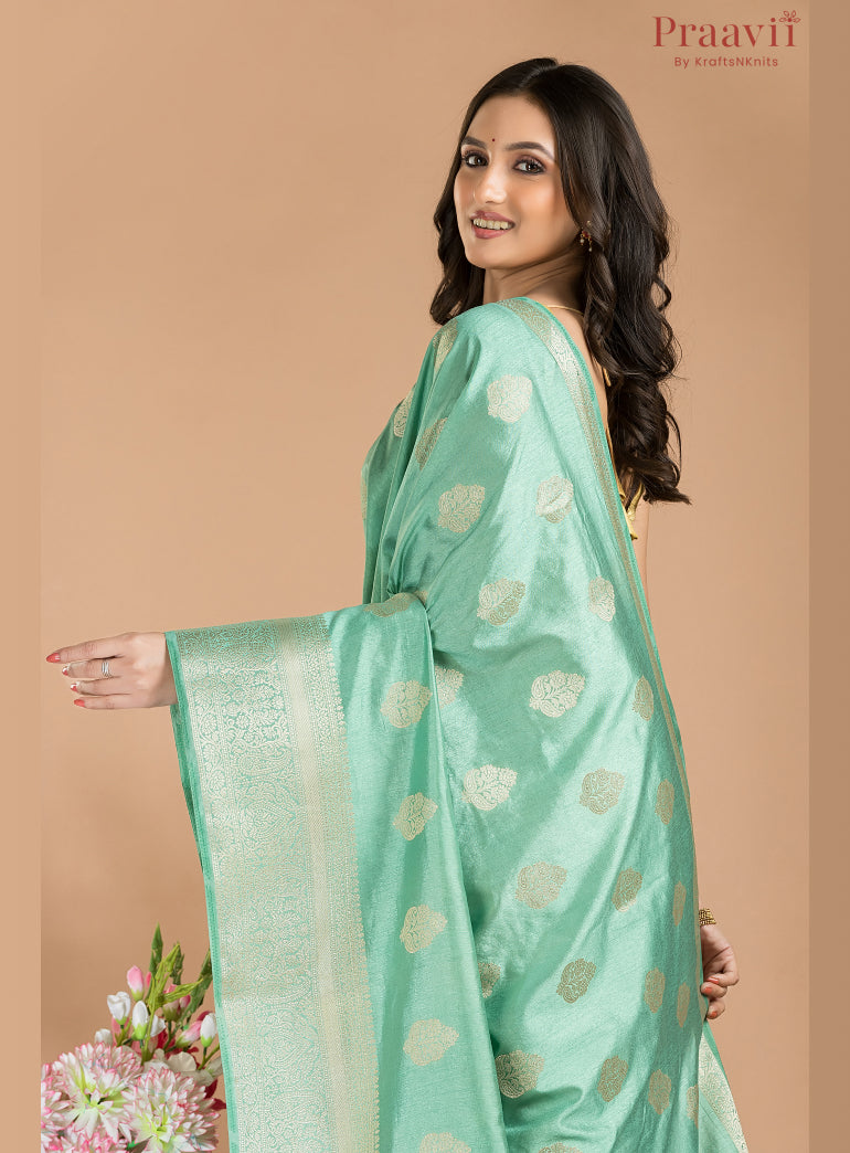 Sea Green Soft Silk Saree