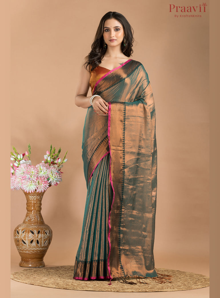 Steel Grey Soft Tissue Mulmul Saree