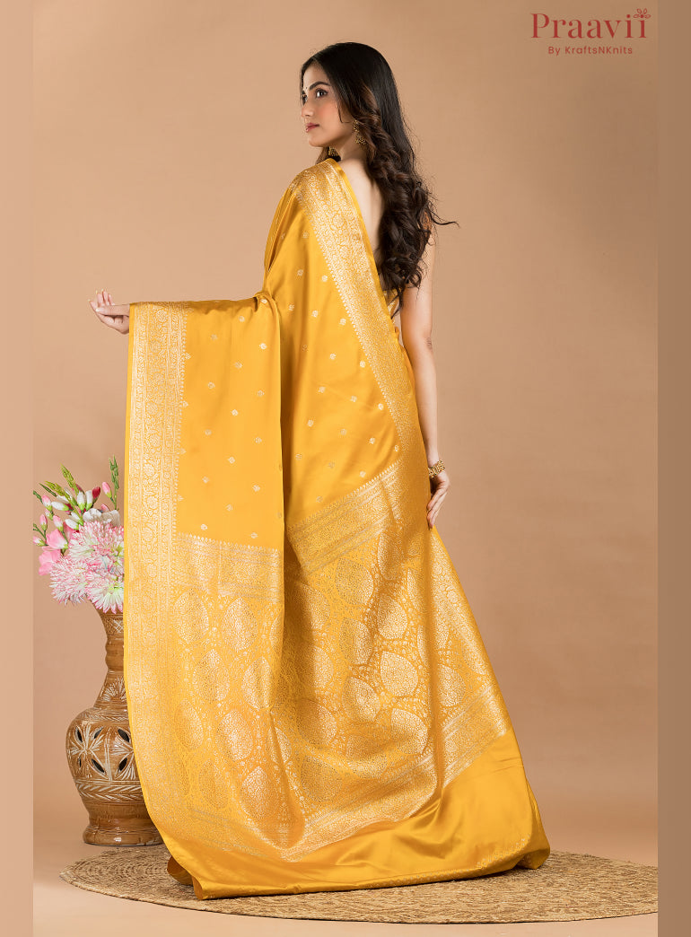 Golden Yellow Banarasi Saree
