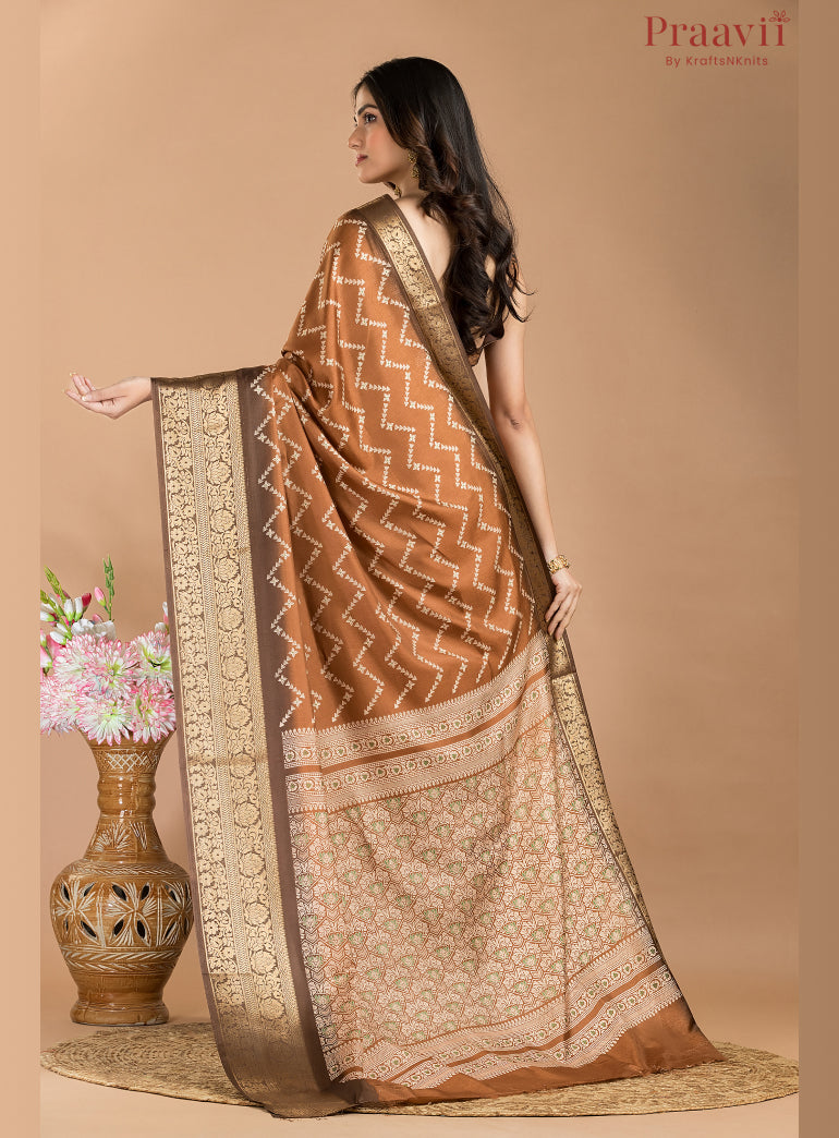 Brown Soft Silk Saree
