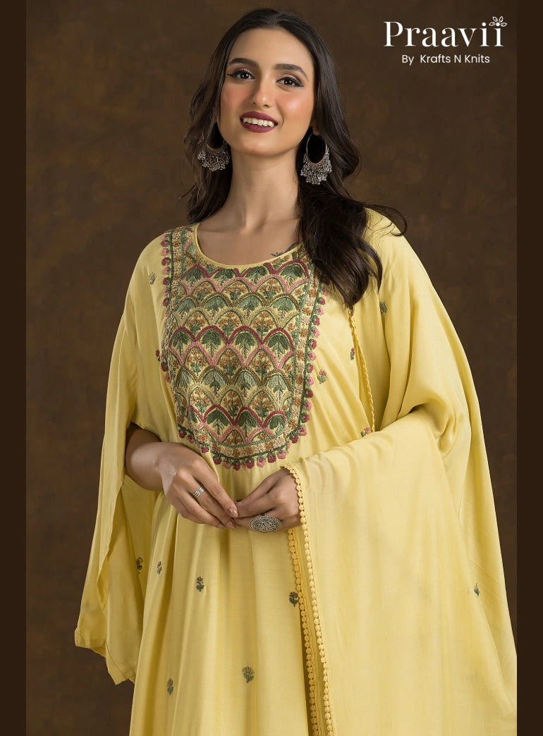 Lemon Yellow Muslin Kurta Set