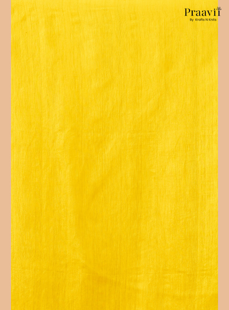 Winter Yellow Pure Matka Leaf Jamdani Saree