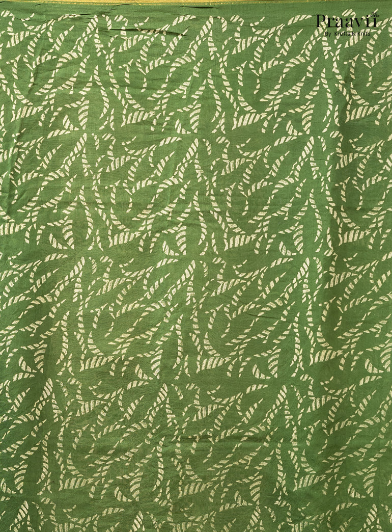 Forest Green Chanderi Silk Handblock Print 2-Piece Suit Set