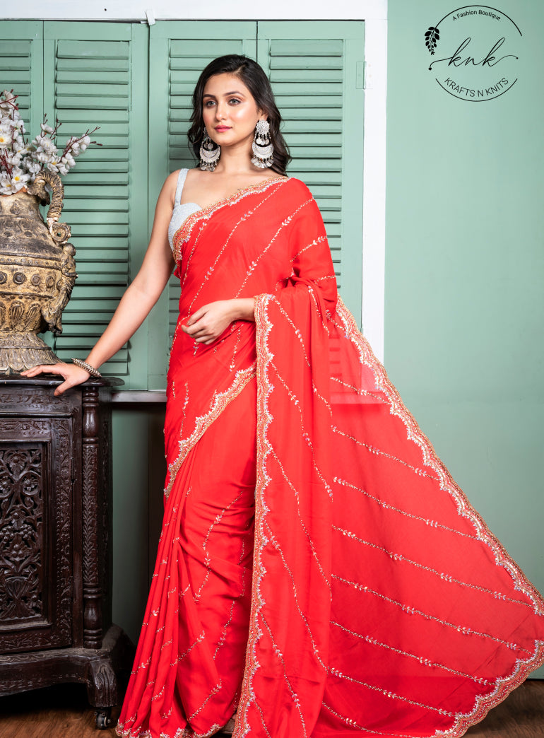 Vasundhara Pure Chinon (Saree)