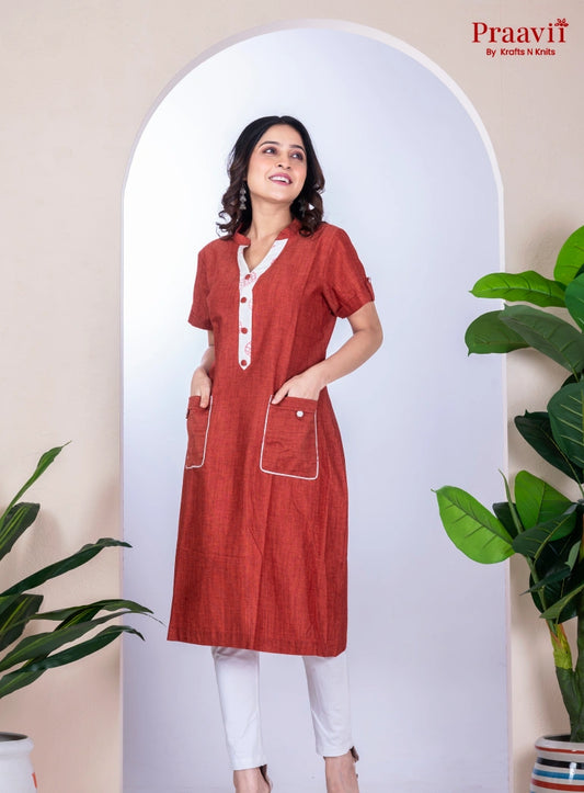 Brown Cotton Kurta