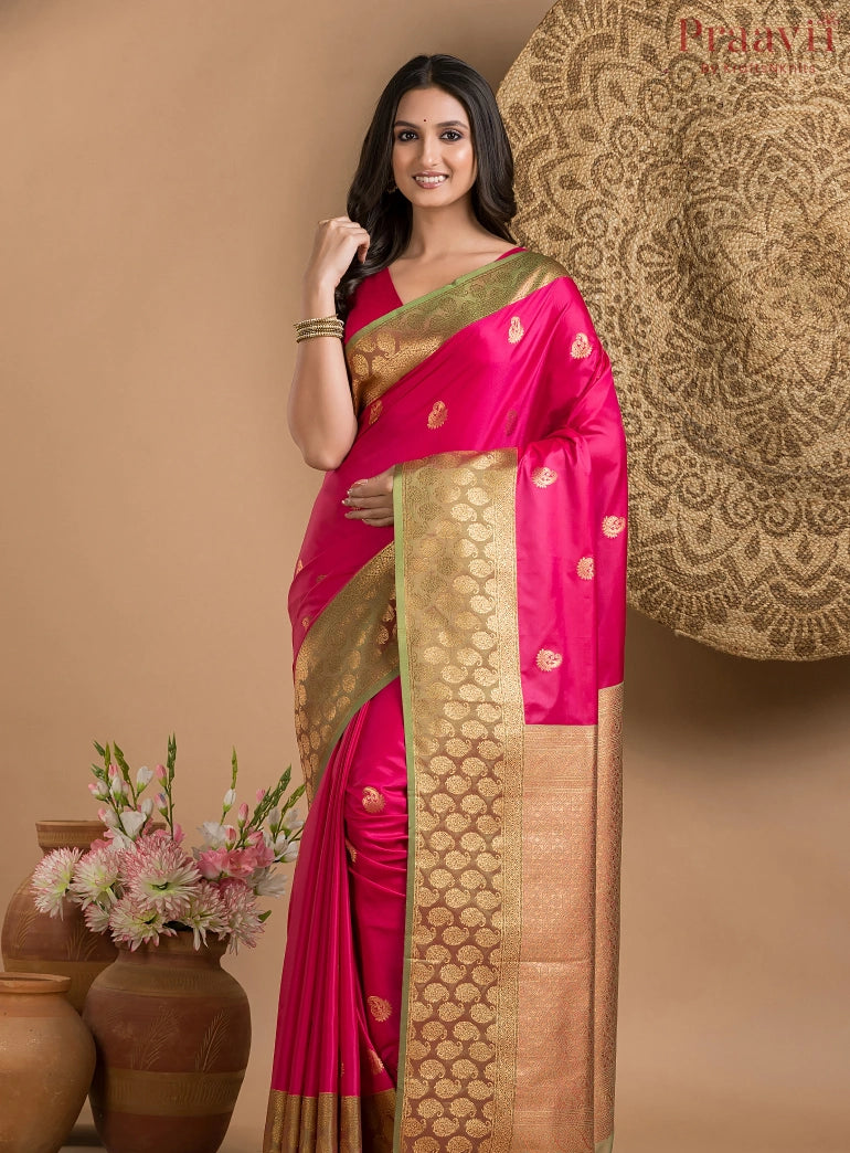 Magenta Pink Silk Saree