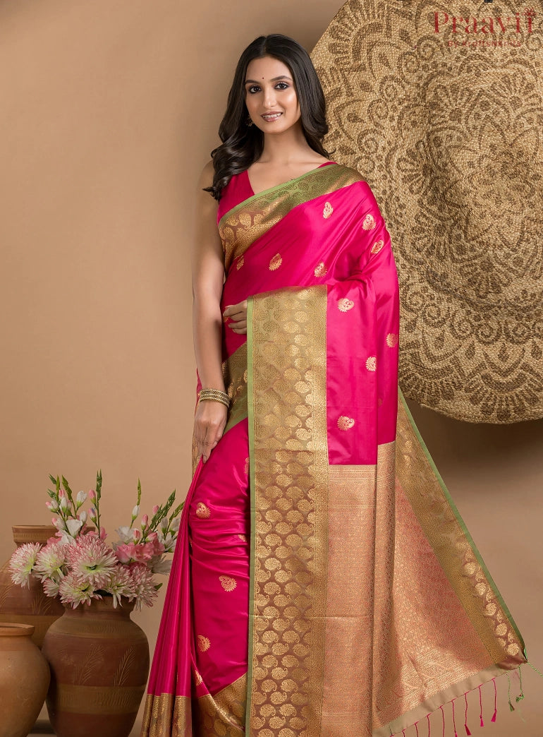 Magenta Pink Silk Saree