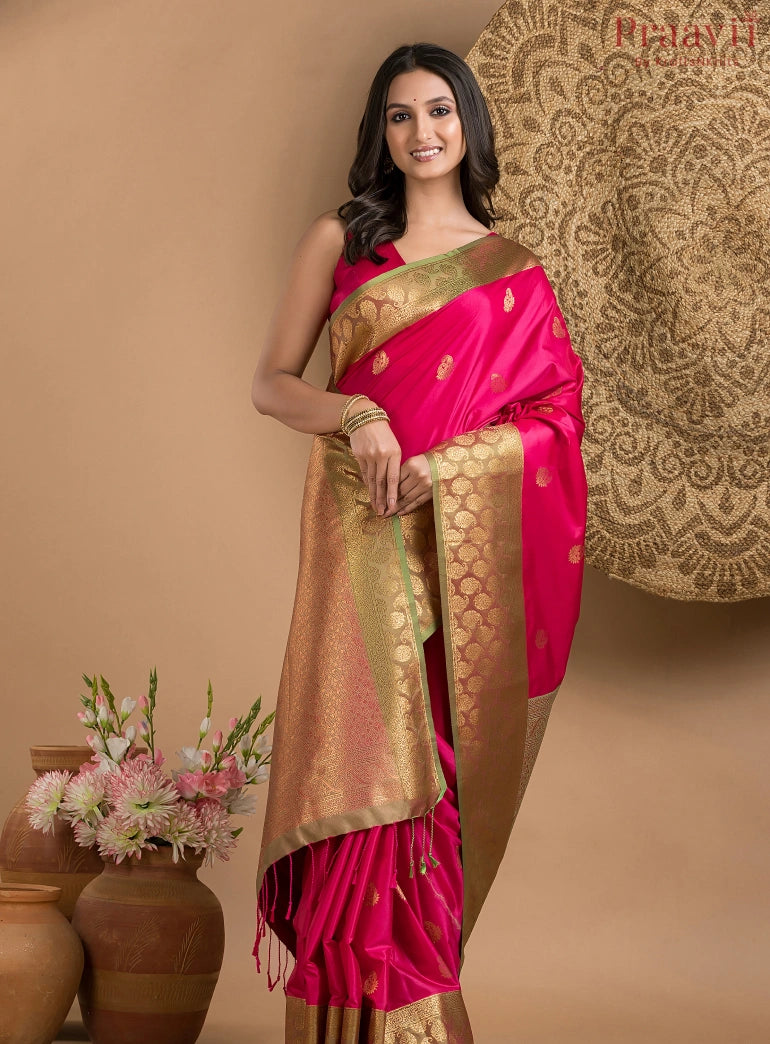 Magenta Pink Silk Saree