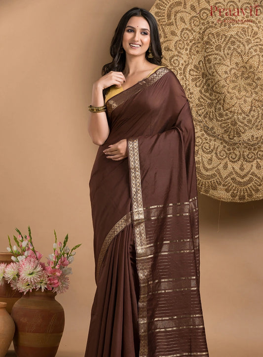 Brown Soft Silk Saree