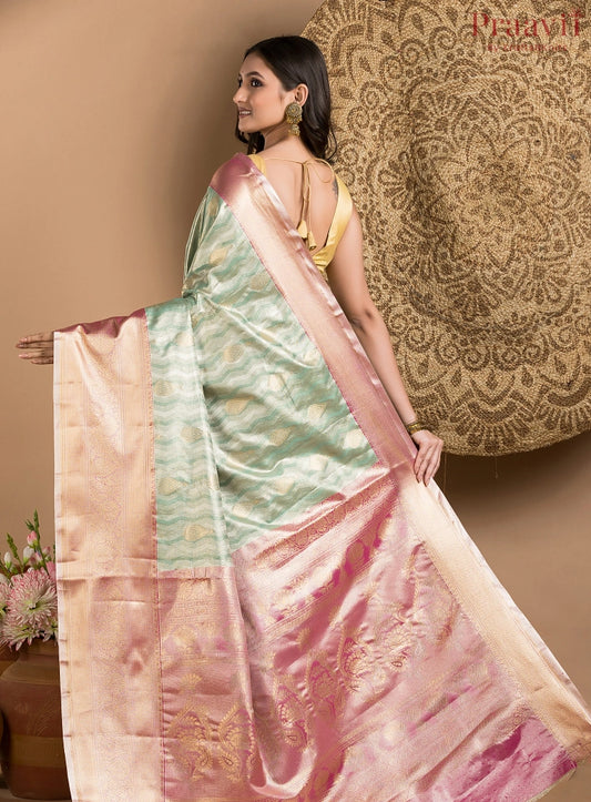 Soft Blue Tissue Kanjeevaram Saree