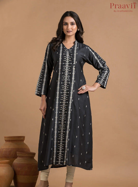Black & White Cotton Kurti