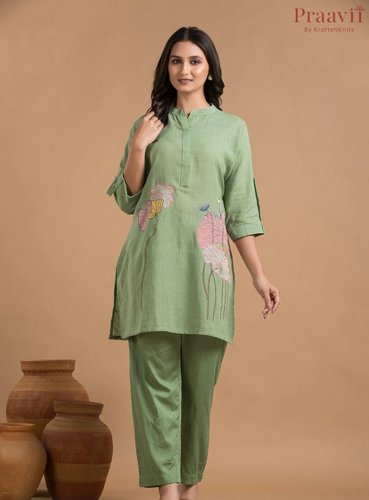 Green Cotton Coord Set