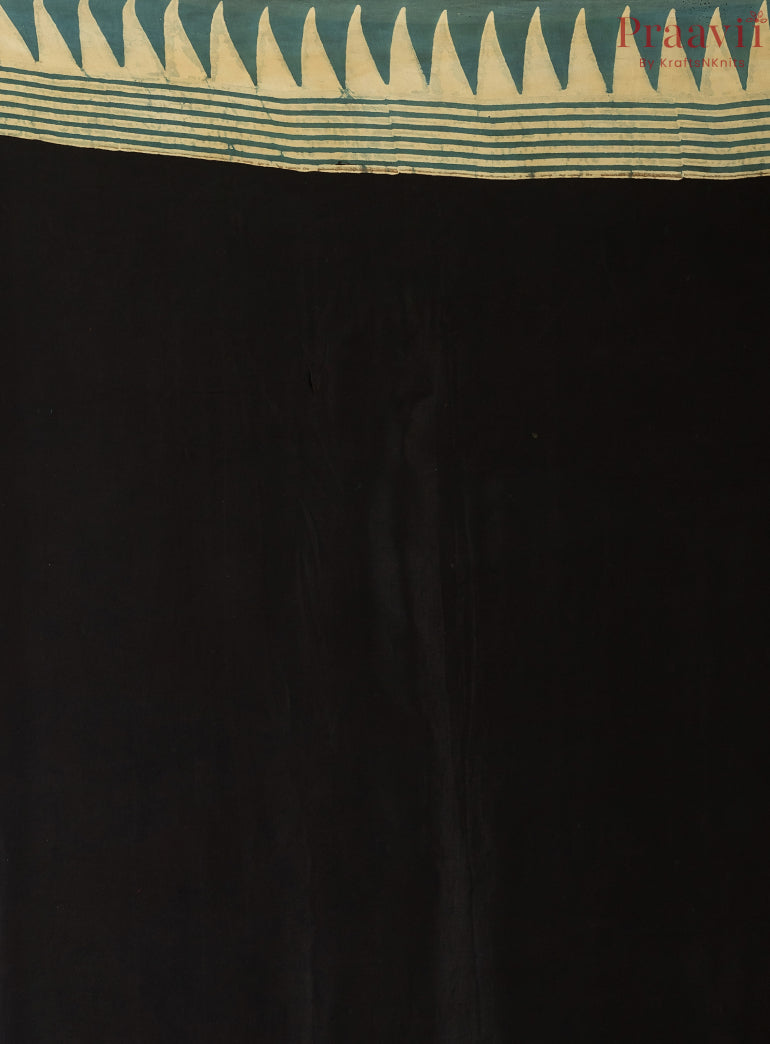 Blue Grey Ajrakh Modal Saree