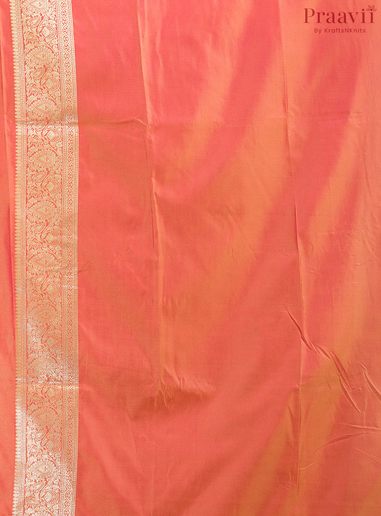 Orange Semi Tanchoi Silk Saree