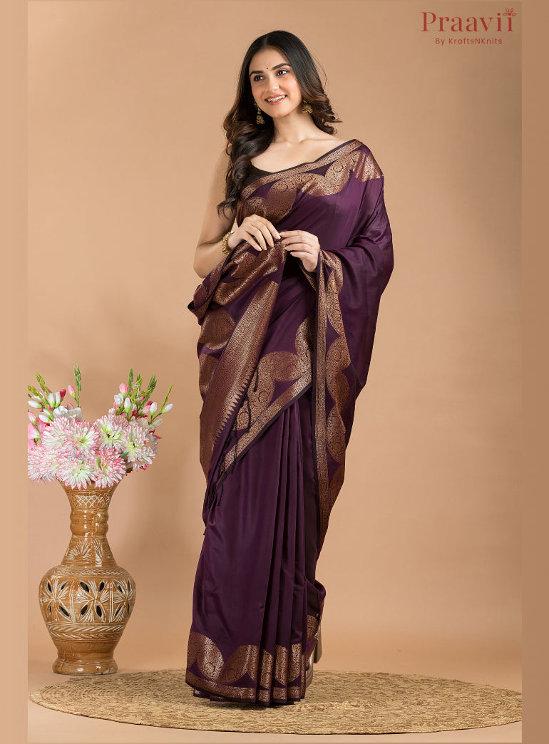 Deep Wine Matka Silk Saree