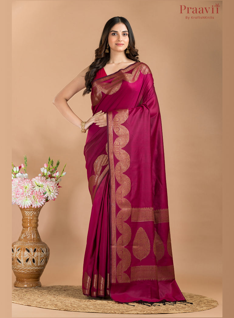 Deep Purple Matka Silk Saree