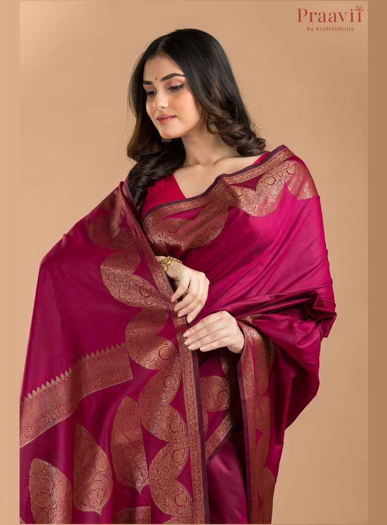 Deep Purple Matka Silk Saree