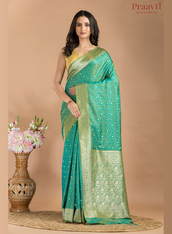 Spring Green Tanchhoi Saree