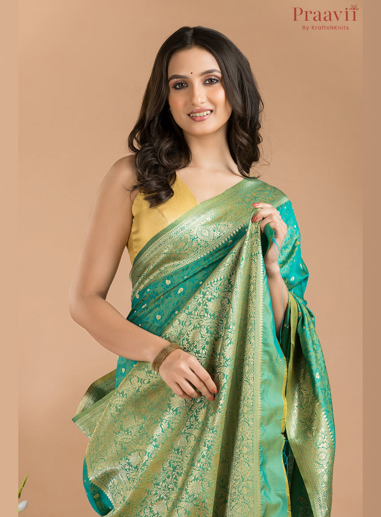 Spring Green Tanchhoi Saree