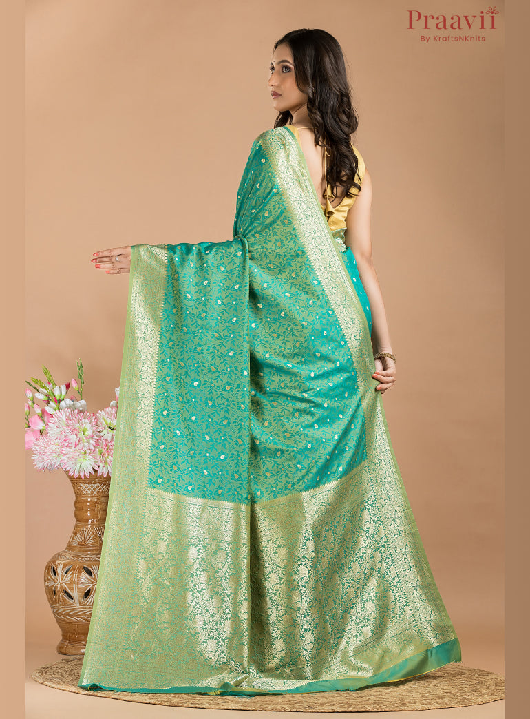 Spring Green Tanchhoi Saree