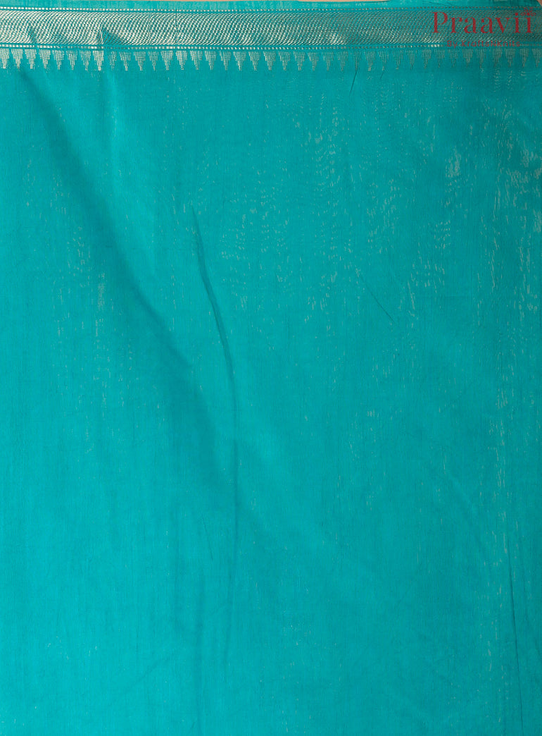 Firoza Blue Soft Blended Silk Saree