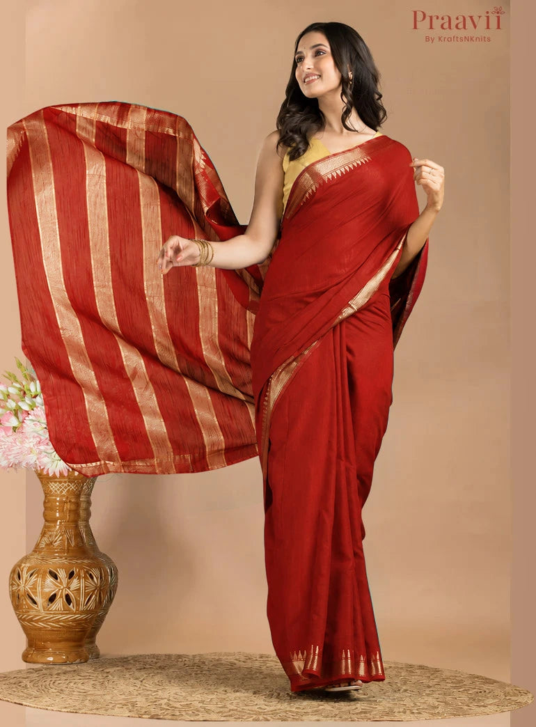 Red Soft Blended Silk Saree