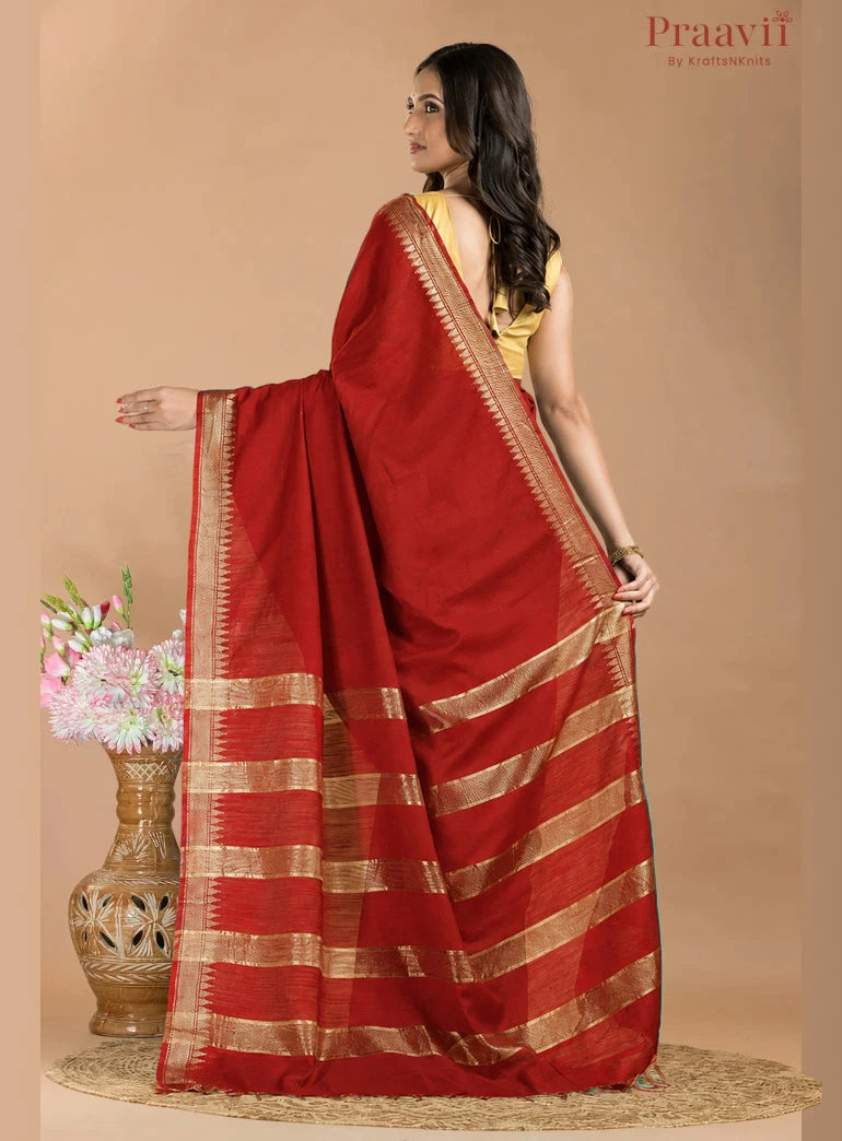 Red Soft Blended Silk Saree